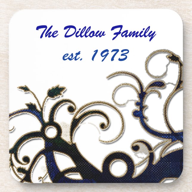 Wedding or Anniversary Favor Coaster Template (Front)