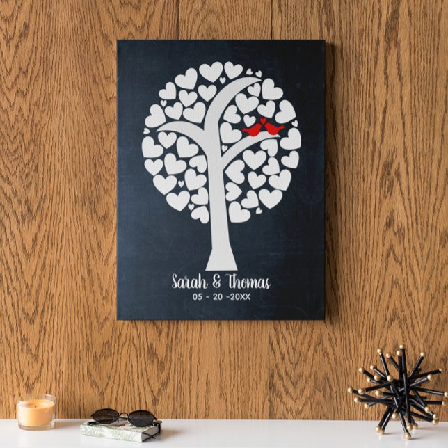 Wedding or Anniversary Guest Love Birds Faux Canvas Print (Creator Uploaded)