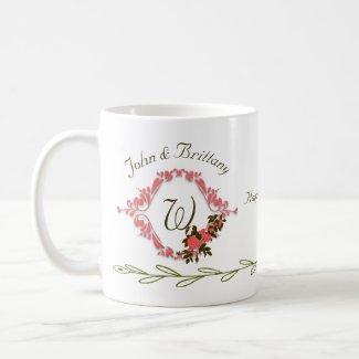 Wedding or Anniversary Keepsake, Pink Rose Coffee Mug