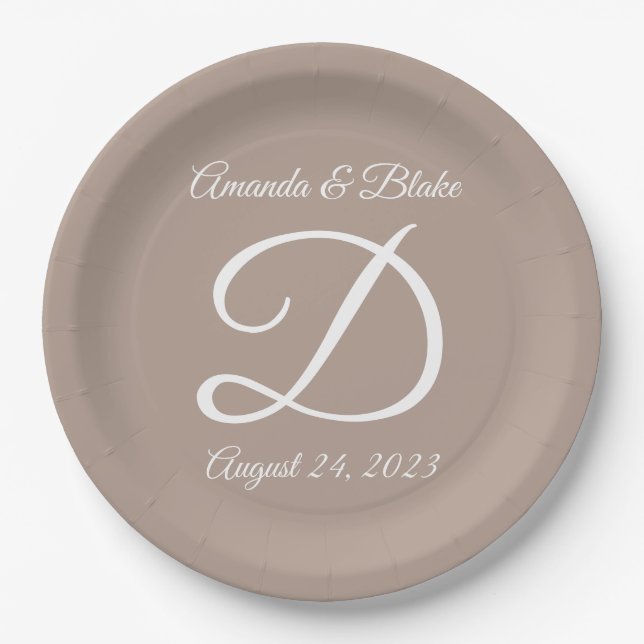 Wedding or anniversary paper plates (Front)