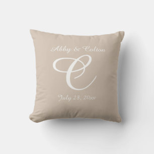 Wedding or anniversary pillow monogrammed