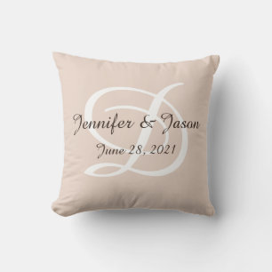 Wedding or anniversary pillow monogrammed