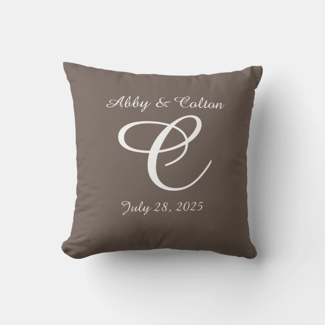 Wedding or anniversary pillow monogrammed (Front)