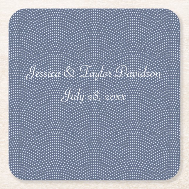 Wedding or anniversary  square paper coaster (Front)