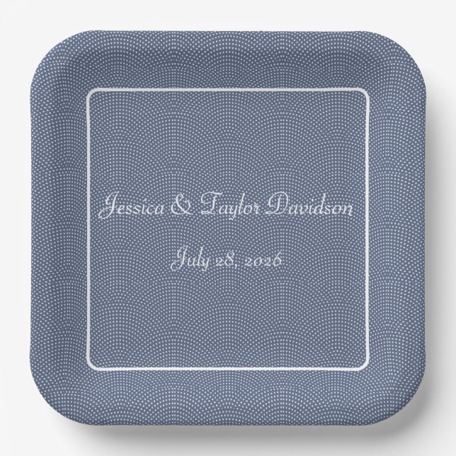 Wedding or anniversary square paper plates (Front)