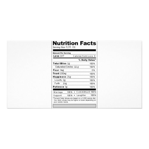 Wedding or Anniversary Sweet Funny Nutrition Label Card