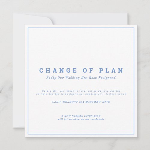 Wedding or event change of plan postponed save the save the date