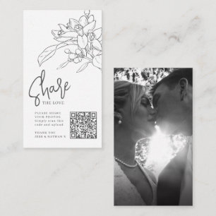 Wedding orange blossom photo sharing QR wedding Enclosure Card