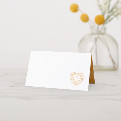 Wedding orange citrine heart place guest place card