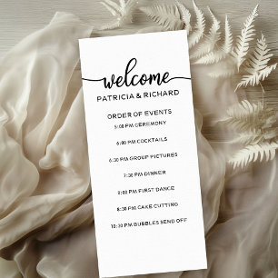 Wedding Order of Events Chic Black and White