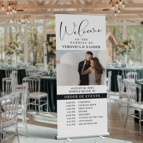 Wedding Order of Events Photo Welcome Retractable Banner