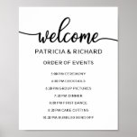 Wedding Order of Events Sign | Chic Calligraphy<br><div class="desc">A rustic chic black lettering wedding order of events sign. Add your own background color.</div>