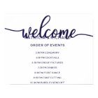 Wedding Order of Events Sign | Chic Navy Blue