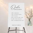 Wedding Order of Events Sign, Day of Schedule