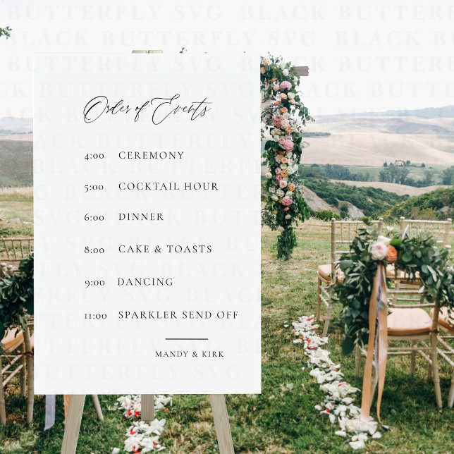 Wedding Order of Events Sign | Elegant Minimal  (Creator Uploaded)