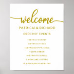 Wedding Order of Events Sign | Gold Calligraphy<br><div class="desc">A rustic chic black lettering wedding order of events sign. Add your own background color.</div>
