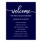 Wedding Order of Events Sign | Navy Blue
