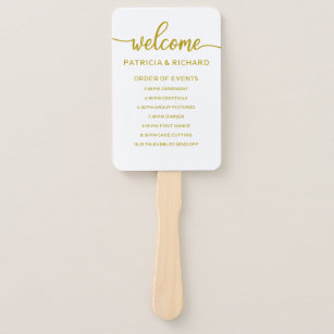 Personalized Wedding Timeline Hand Fans - 12 Pc.