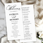 Wedding Order of Service Ceremony Elegant Program<br><div class="desc">Transform your wedding day into a celebration of sophistication and elegance with our stunning black and white modern wedding suite! You can personalize it with just a few clicks to express your unique love story. This inspiring collection includes everything you need to create a beautifully cohesive atmosphere, featuring matching menu...</div>