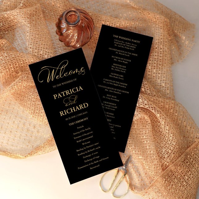 Wedding Order of Service Ceremony Program Gold (Creator Uploaded)
