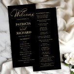 Wedding Order of Service Ceremony Program Gold<br><div class="desc">Elevate your wedding experience to new heights of sophistication and glamor with our stunning black and gold modern wedding suite! Customize it effortlessly with just a few clicks and create a celebration that’s uniquely yours. If you have any questions, need assistance, or want to tweak any details, don’t hesitate to...</div>