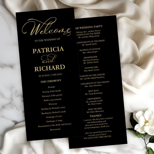 Wedding Order of Service Ceremony Program Gold (Creator Uploaded)