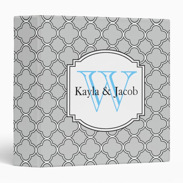 Wedding Organizer Binder Gray And Blue (Front/Spine)