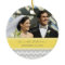 Wedding Ornament Favor Grey Yellow Chevron