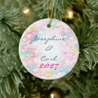 Wedding Ornament Layered Watercolor Hearts