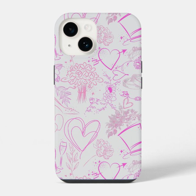 Wedding ornaments pattern 02 iphone case (Back)
