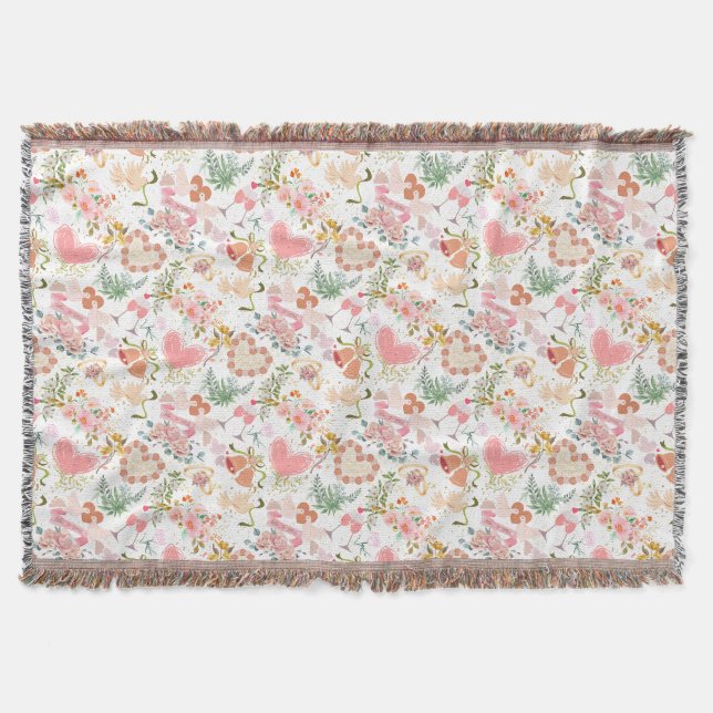 Wedding ornaments pattern throw blanket (Front)