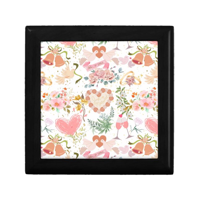 Wedding ornaments pattern White BG Gift Box (Front)