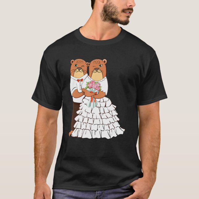 Wedding Others Otter Animal Marine Biologist T-Shirt (Front)