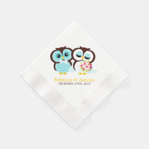Wedding Owls Paper Napkins