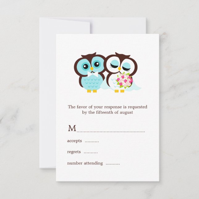 Wedding Owls RSVP (Front)