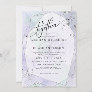 WEDDING Pale Lilac Seafoam Green Silver Jaspé