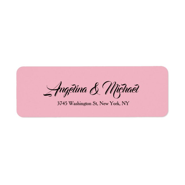 Wedding Pale Pink Professional Classical Elegant Label (Front)