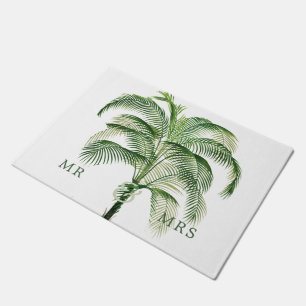 Wedding Palm Tree Elegant Modern Chic Momento Doormat