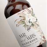 Wedding pampas eucalyptus modern mr and mrs party<br><div class="desc">Wedding Mr and Mrs pampas grass,  eucalyptus botanical black and white modern boho party favor decor gift.</div>