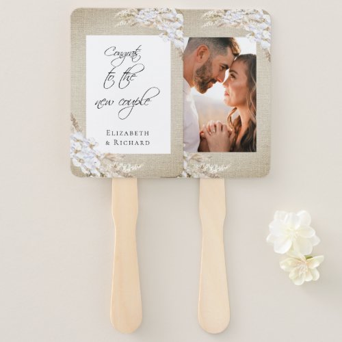 Wedding Pampas Grass Boho Photo Hand Fan