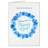 Wedding pansy blue will you be my flower girl? (Front)