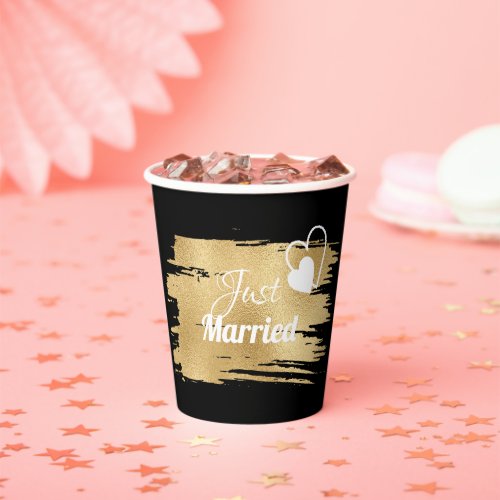 Wedding Paper Cup Elegant Black and Golds