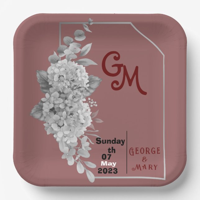 Wedding    paper cups plates (Front)