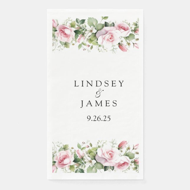 Wedding  paper guest towels (Front)