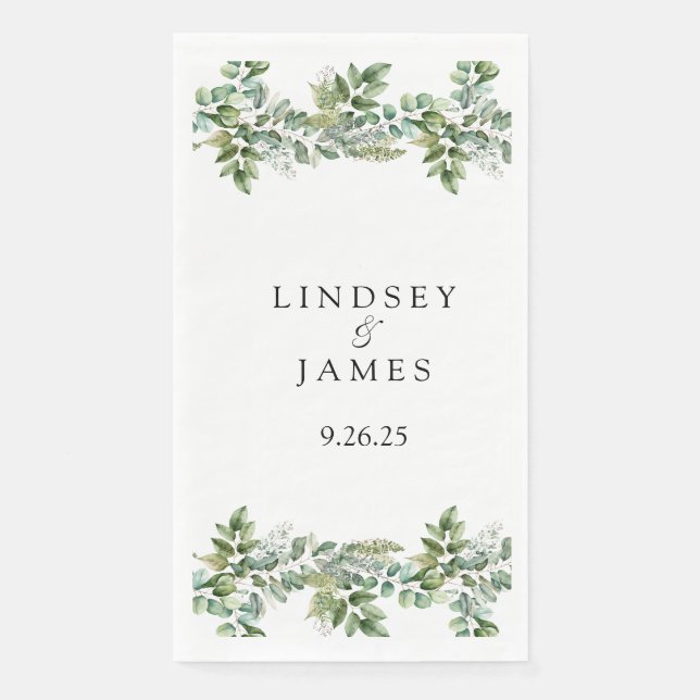 Wedding  paper guest towels (Front)