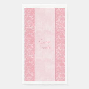 Wedding Paper Guest Towels Pink Damask Elegant