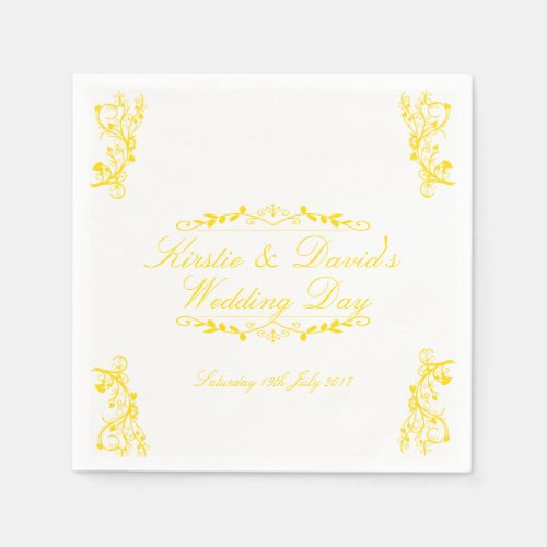 Wedding Paper Napkins with ornate decorations