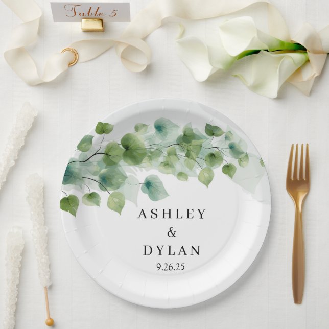 Wedding Paper Paper Plates (Wedding)