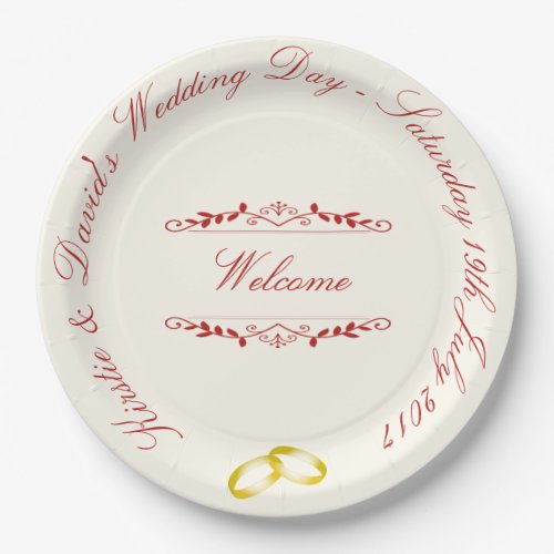 Wedding Paper Plate with ornate graphics