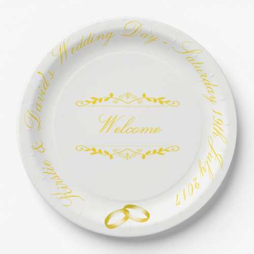 Wedding Paper Plate with ornate graphics